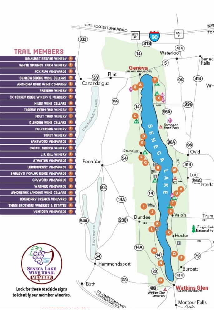 Printable Seneca Lake Wineries And Breweries Map Seneca Lake Brewing ...